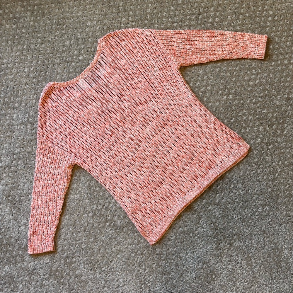 Talbots Women's Rose Pink Knit 3/4 Sleeve Open Knit Sweater size 1x - Picture 2 of 9